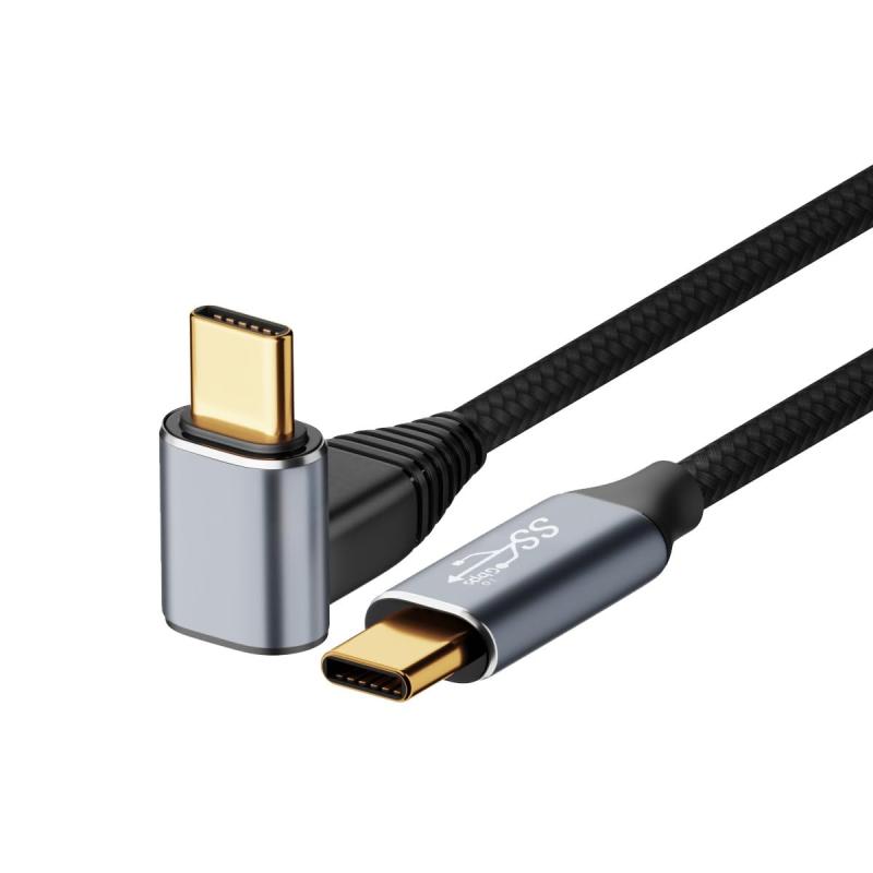 Type C to Type C ケーブル L字型 【 YITONGXXSUN 】 USB C to USB C PD対応 100W 急速充電 4K@60Hz 映像出力 USB3.1 Gen2 10Gbps高速データ転送 タイプC ケーブル 高耐久ナイロ