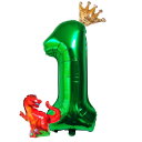 deerzon 恐竜 数字 バルーン セット 誕生日 飾り付け 男の子 女の子 巨大 風船 バースデー 王冠 装飾(3)