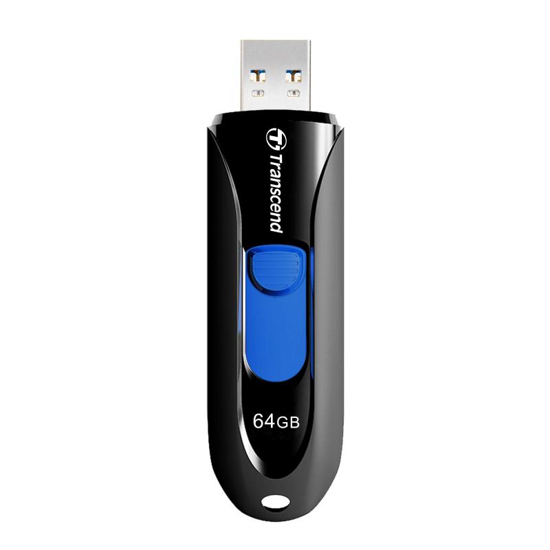 Transcend USBメモリ 64GB USB3.1 & USB 3.0 スライド式 ブラック TS64GJF790K