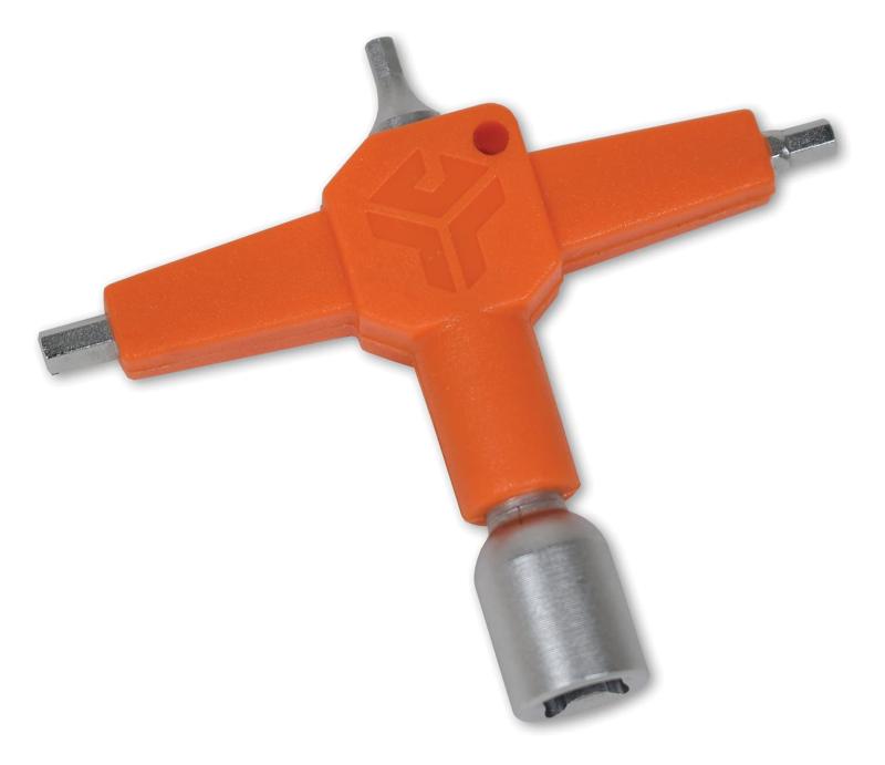 GrooveTech Tools ドラム用 チューニングキー Drum Key Multi 4-in-1 Drum Multi-Tool オレンジ