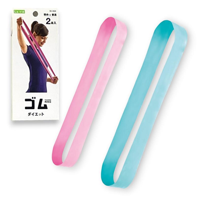 樂天商城 - La-VIE(ラヴィ) ゴム筋トレ／ゴムダイエット リングチューブ2本セット トレーニングチューブ