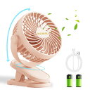 usb扇風機【全方位角度調整】BILIWAL卓上扇風機 5200mAh充電池内蔵 720度角度調整 クリップ 風量3段階調節 28h連続使用 dcモーター ミニファン USB充電式 静音 小型 コンセント 熱中症対策(2)