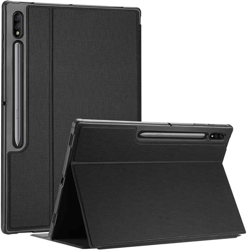 ProCase Galaxy S8 Ultra ウルトラ X900 スタンドケース 耐衝撃 保護カバー スタンド機能 軽量 手帳型 フォリオケース ブックカバーデザイン 適応機種：Galaxy S8 Ultra 2022 X900 –ブラック