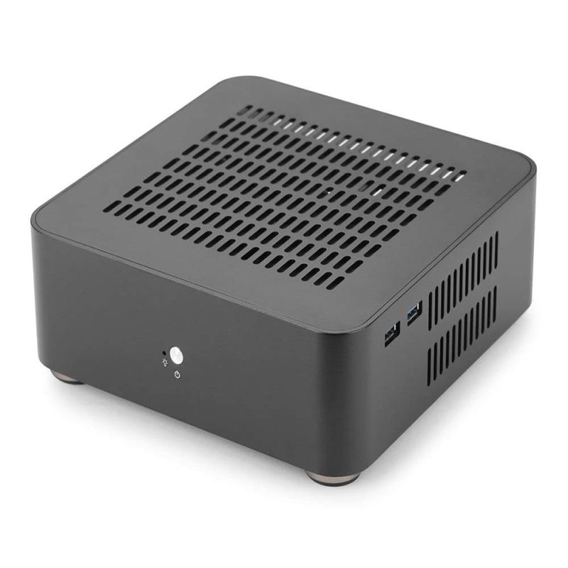 樂天商城 - RGEEK PCケース デスクトップ すべてのアルミニウム コンピュータの小型PCケース (80MM, 黒(穴を開ける))