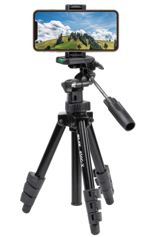 Rakuten - SLIK 三脚 G-X 4段 レバーロック式 スマートフォンホルダー付属 軽量タイプ ブラック