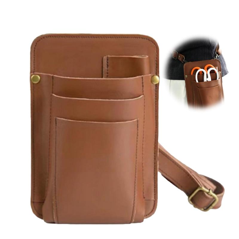 EsiFare 剪定バサミケース ガーデニング 腰袋 PUレザー 剪定用具ケース 収納ポーチ ガーデニングポーチ..