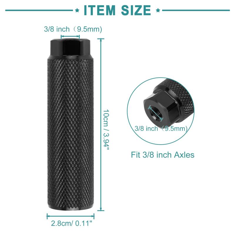 ACROPIX アクスルリアフットペグ フットレスト アルミニウム合金 シリンダー BMX MTB バイク 自転車用 9.5mm ブラック 2個