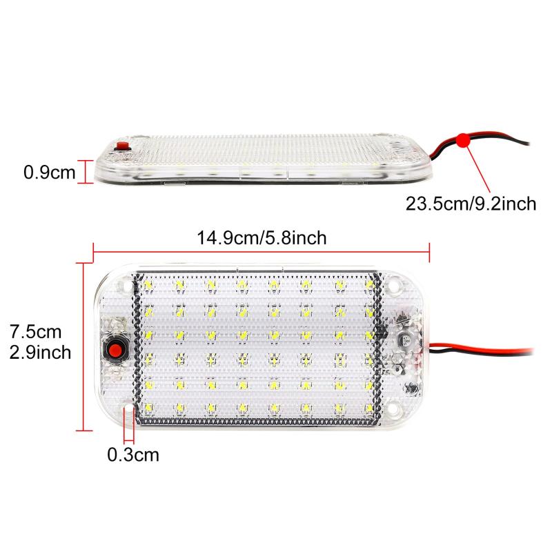 48led室内LEDランプ自動車スーツケース用ライト交換灯 トラック用トランク用RV室内照明 自動車ボート用 トレーラー キャンピングカー