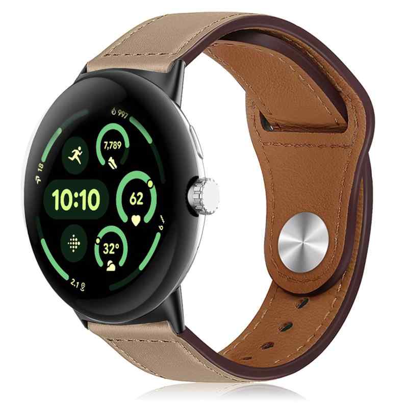 [HeeNia] 가죽 밴드 Google Pixel Watch 3 45mm 대응 밴드 가죽 스트랩 스포츠 밴드 Google Pixel Watch 3 45mm 용 시계 벨트
