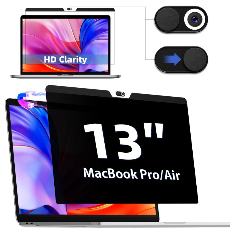 IPROKKO MacBookに対応 覗き見防止フィルター 磁気プライバシーフィルム カメラカバー付き ブルーライト防止 反射防止 両面使用