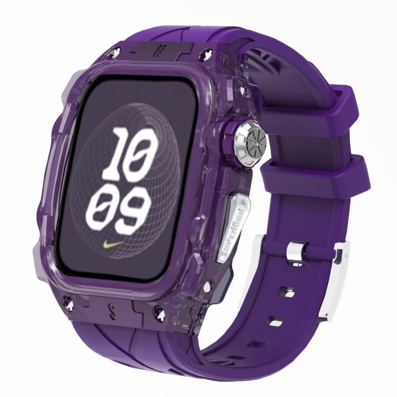 YiMingSun Apple Watch用ケース Apple Watch Series 10 46mm用バンパーケース付き 頑丈なメンズ高級透明保護 メンズ 頑丈なケース バンパーApple Watch スポーツバンドiWatch Series 10