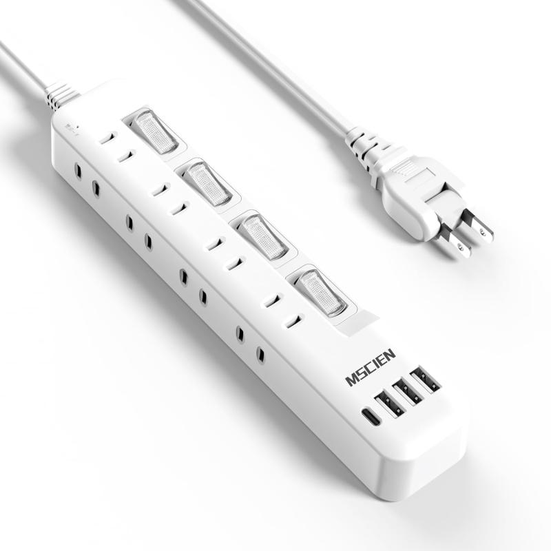 Hewlett Packard - Mscienエムサイン 電源タップ usb付き 延長コード 8個AC口 1個usb-c 3個usb-a