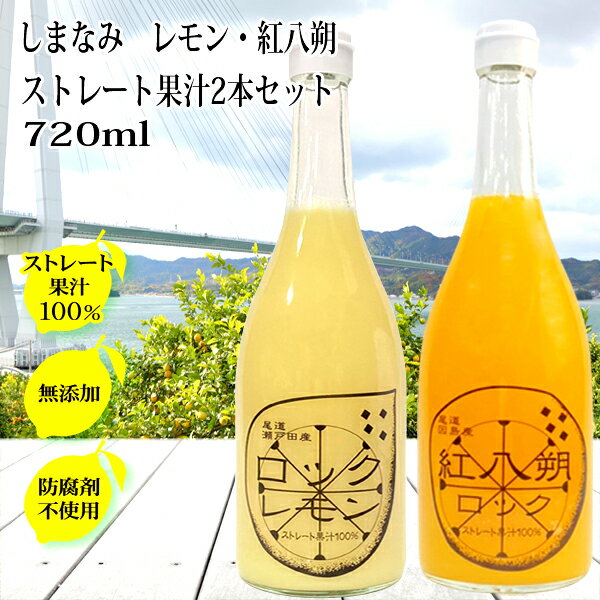 レモン果汁 紅八朔ジュース ストレート 100％ 720ml×2本セット 無添加 広島産 柑橘 天然果汁 レモン 八朔 果汁 ジュース 有機 業務用 ..