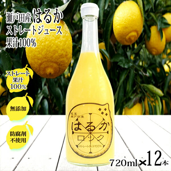 楽天あおいくまはるかジュース 無添加 720ml×12本 ストレート 100％ 広島 瀬戸田 国産 無添加 スカッシュ 天然果汁 はるか 有機 サワー 柑橘ジュース