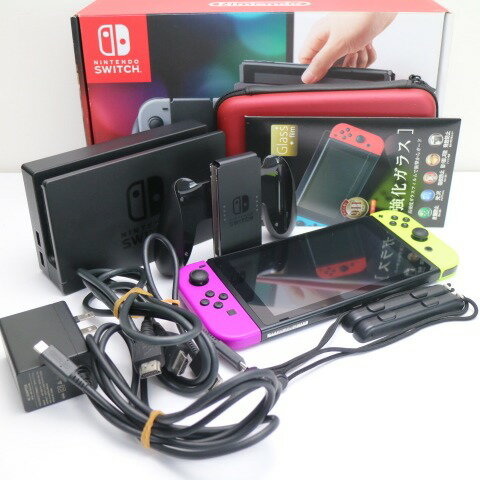 【中古】 美品 Nintendo Switch パープルイエロー 安心保証 即日発送 本体 あす楽 土日祝発送OK