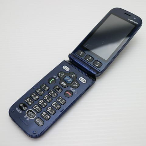 【中古】 超美品 F-08C ネイビー 安心保証 即日発送 DoCoMo ガラケー FUJITSU らくらくホン 本体 白ロム 土日祝発送OK