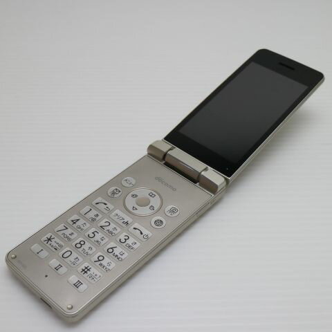 【中古】 良品中古 SH-02L AQUOS ケータイ ゴールド ガラケー 本体 白ロム 中古 土日祝発送OK