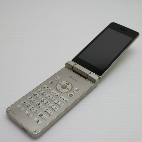 【中古】 美品 SH-02L AQUOS ケータイ ゴールド ガラケー 本体 白ロム 中古 土日祝発送OK