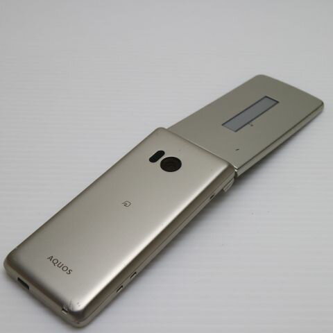 【中古】 良品中古 SH-02L AQUOS ケータイ ゴールド ガラケー 本体 白ロム 中古 土日祝発送OK