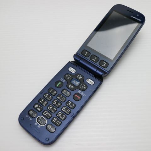 【中古】 美品 F-08C ネイビー 安心保証 即日発送 DoCoMo ガラケー FUJITSU らくらくホン 本体 白ロム 土日祝発送OK