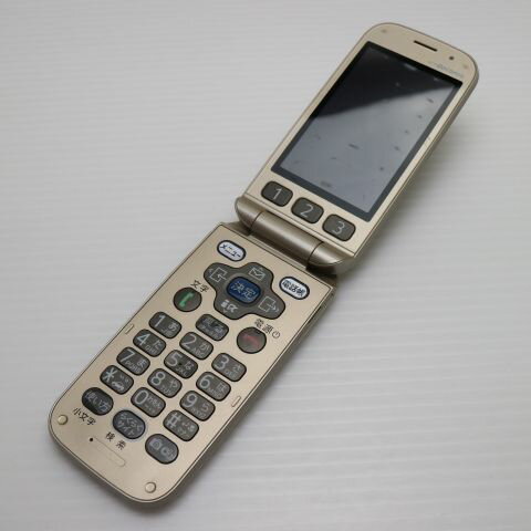 【中古】 美品 F-08C ゴールド 安心保証 即日発送 DoCoMo ガラケー FUJITSU らくらくホン 本体 白ロム 土日祝発送OK