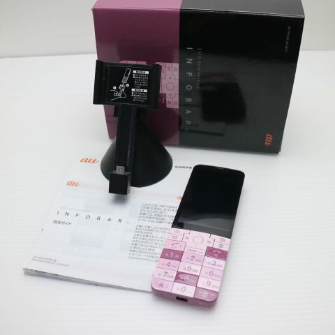 【中古】 超美品 KYX31 INFOBAR xv チェリーベリー ガラケー 本体 白ロム 中古 土日祝発送OK