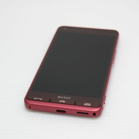 【中古】 超美品 KYV43 BASIO3 レッド スマホ 安心保証 即日発送 スマホ 中古本体 白ロム 中古 au KYOCERA 土日祝発送OK