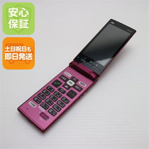 【中古】 超美品 KYF38 かんたんケータイ ワインレッド ガラケー 本体 白ロム 中古 土日祝発送OK SIMロック解除済み 【中古】 超美品 KYF38 かんたんケータイ ワインレッド ガラケー 本体 白ロム 中古 土日祝発送OK SIMロック解除済み