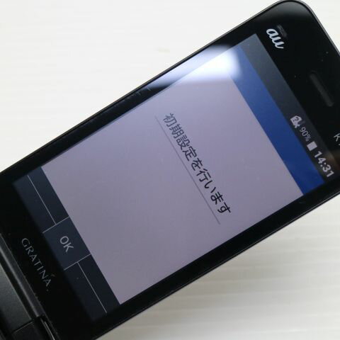 【中古】 KYOCERA GRATINA KYF39 墨 スミ 8GB au SIMロック解除済 白ロム 本体