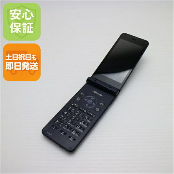 【中古】 超美品 SH-02K ブラック ガラケー 本体 白ロム 中古 土日祝発送OK