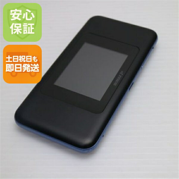 【中古】 美品 HWD37 Speed Wi-Fi NEXT W06 ブラック×ブルー 本体 白ロム ...