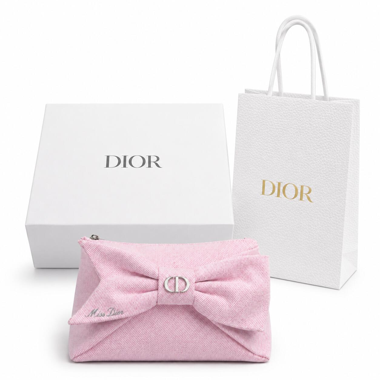 ショッパー付き【即日発送・ミスディオール オリジナルポーチ】 DIOR ディオール ミスディオール オリジナルポーチ 最新ノベルティ リボン 限定品　クリスマスコフレ ホリデーコフレ ホリデーギフト 2026クリスマス クリスマスプレゼント コフレ