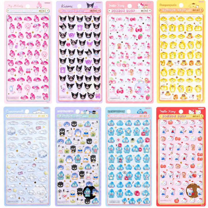 【正規品・選べる54種類】ボンボンドロップシール サンリオキャラクターズ たまごっち しずぐちゃん ディズニー ちいかわ ぷっくりシール BONBON DROP 韓国雑貨 デコシール キラキラ シール ステッカー グッズ かわいい シール交換 小学生 プレゼント 女の子 手帳デコ シール 3