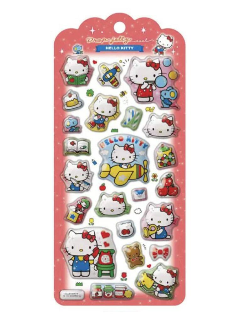 【134922ハローキティ】サンリオキャラクターズ ドロップジェリーシール　ハローキティ　シール　ステッカー　ミニ　プチ　ワンポイント　文房具　雑貨　グッズ　かわいいのサムネイル