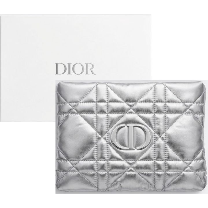 即日発送【ノベルティ シルバー】DIOR ディオール ポーチ ノベルティ シルバークリスマスコフレ ホリデーギフト サイズ：約23CM × 16.5CM × 4CM