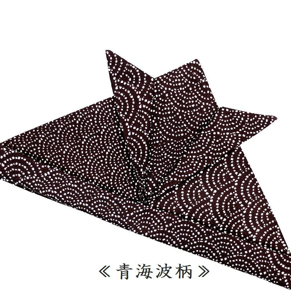 日本製手作り 兜帽子（青海波柄ちりめん/ちゃ）京都伝統和装素材 2