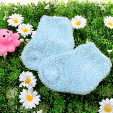 日本製 パイル クルーソックス(サックス)新生児/靴下/新生児/靴下/ベビー/あんよ/かわいい/足/えくぼちゃん|srh