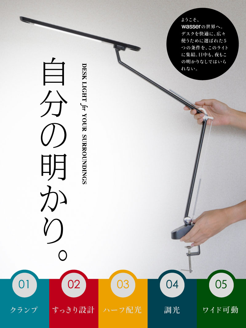 デスクライト 送料無料 スタンドランプ 電気スタンド LED 調光 クランプ 寝室 学習机 おしゃれ 間接照明 デスクスタンド スタンドライト 読書灯 卓上ライト デスクランプ 照明 ライト テレワーク 在宅勤務 Wassert10 t10