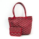 ゴヤール(Goyard) サン・ルイ ミニ レザー,キャンバス ハンドバッグ レッド 【中古】