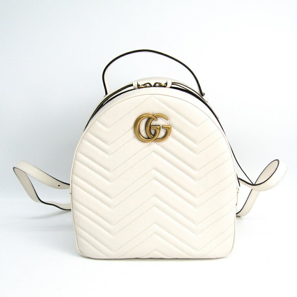 グッチ(Gucci) GGマーモント キルティング バックパック 476671 レディース レザー リュックサック ホワイト 【中古】のサムネイル
