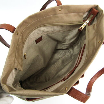 ラルフローレン(Ralph Lauren) RLL レディース レザー,ナイロンキャンバス トートバッグ ベージュブラウン,ブラウン 【中古】