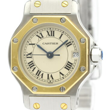 カルティエ (CARTIER) サントス オクタゴン SM K18 ゴールド ステンレススチール クォーツ レディース 時計 187903 (外装仕上げ済み) 【中古】