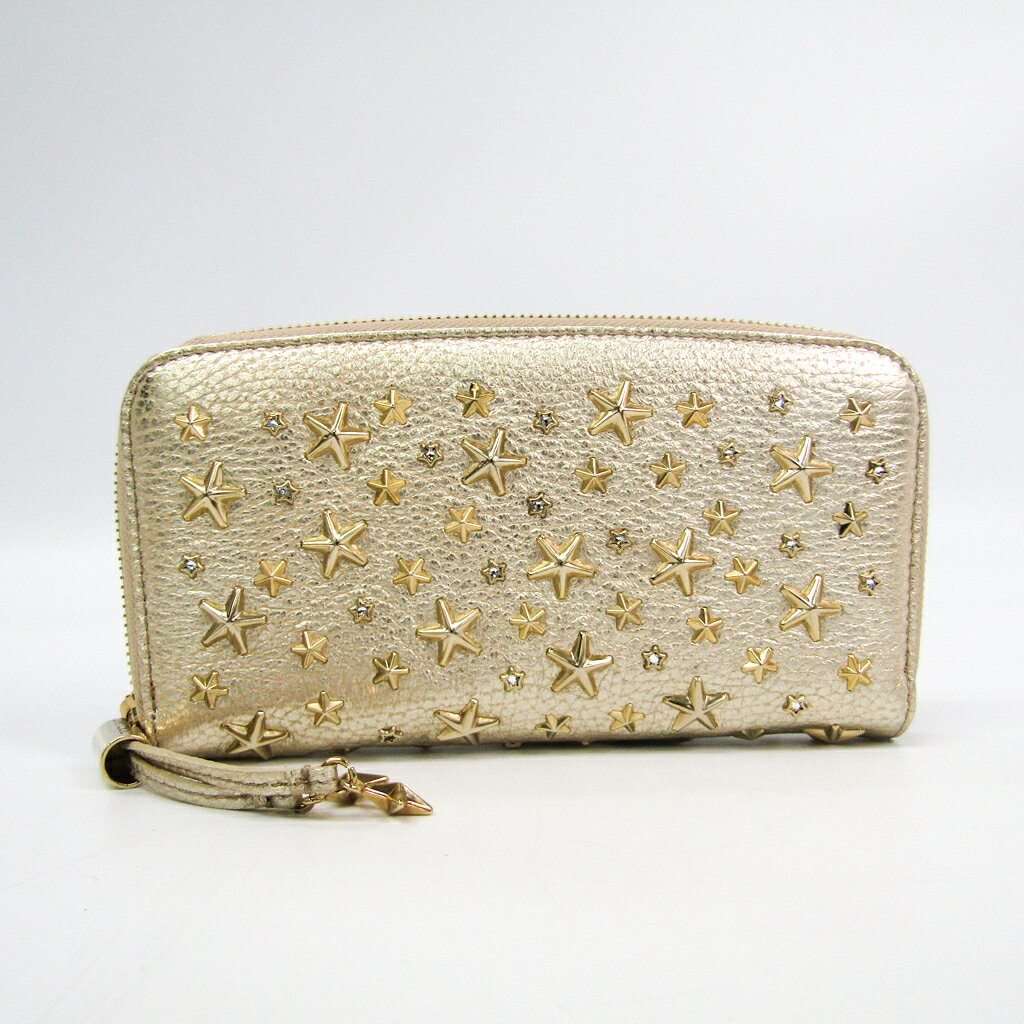 ジミー・チュウ(Jimmy Choo) FILIPA クリスタルスタースタッズ レディース レザー 長財布（二つ折り） シャンパンゴールド 【中古】のサムネイル