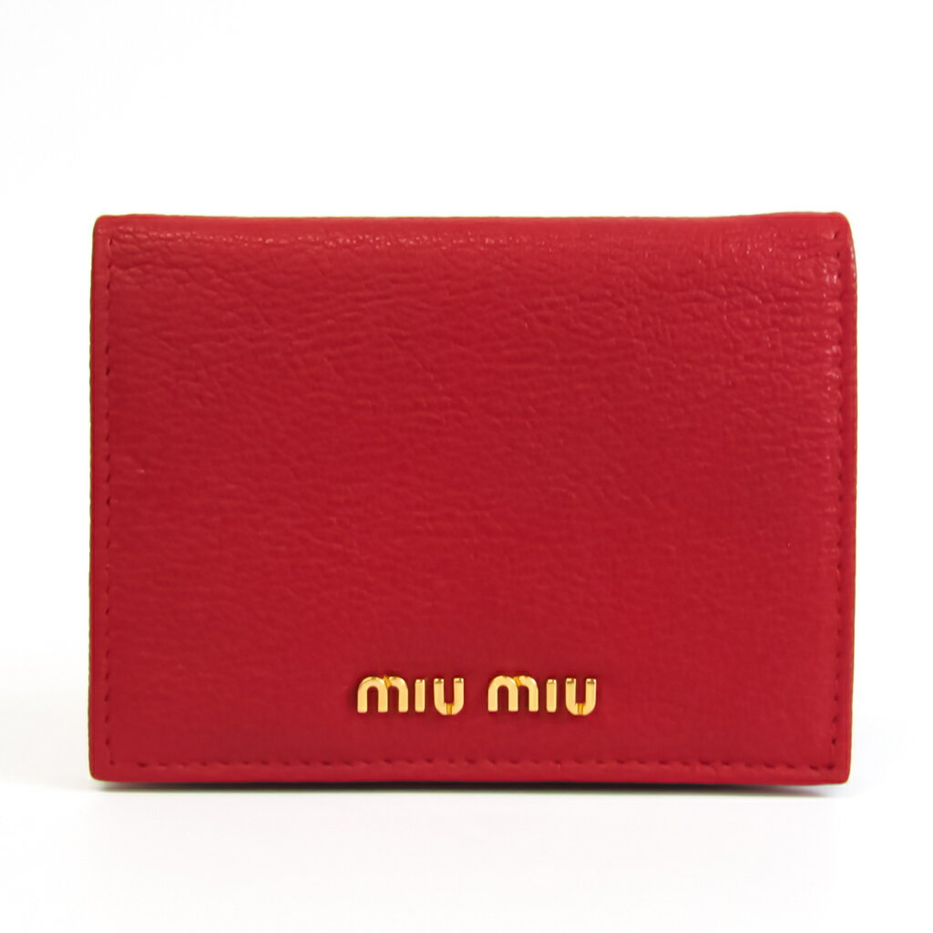 ミュウミュウ(Miu Miu) レディース レザー 財布（二つ折り） レッド 【中古】