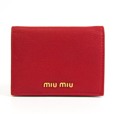 ミュウミュウ(Miu Miu) レディース レザー 財布（二つ折り） レッド 【中古】