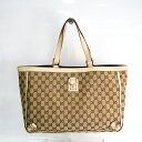 グッチ(Gucci) GGキャンバス 141472 ユニセックス GGキャンバス,レザー トートバッグ ベージュ,アイボリー 【中古】