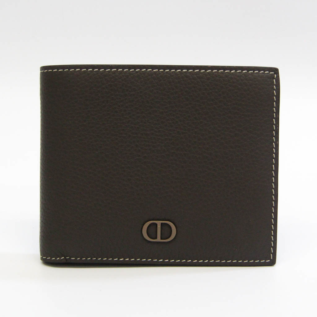 クリスチャン・ディオール(Christian Dior) CD ICON 2ESBC027CDI メンズ,レディース レザー 財布（二つ折り） グレー 【中古】