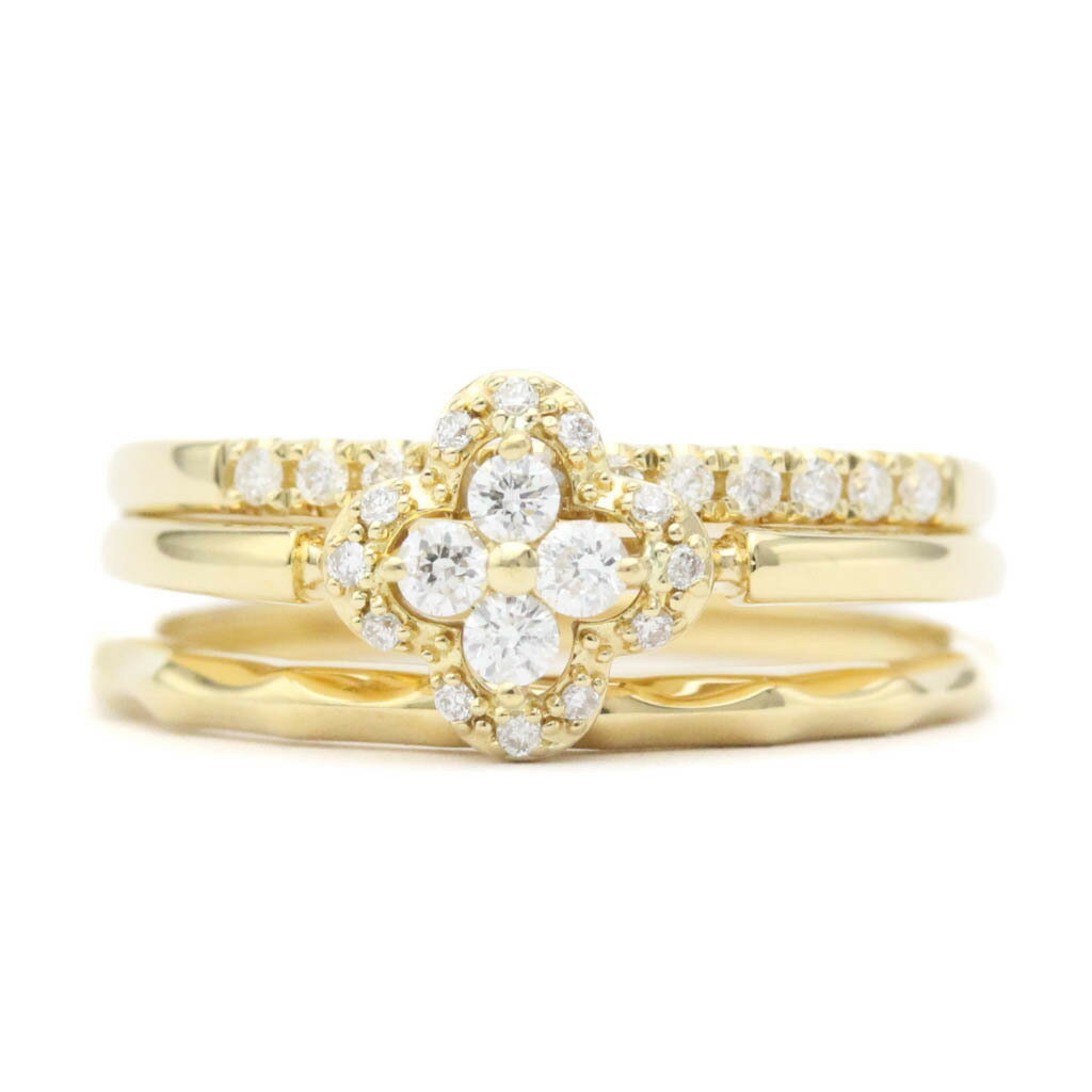 ヴァンドーム青山 (Vendome Aoyama) フラワー セットリング ダイヤモンド 0.13ct K18 イエローゴールド バンドリング (磨き仕上げ済み) 【中古】のサムネイル