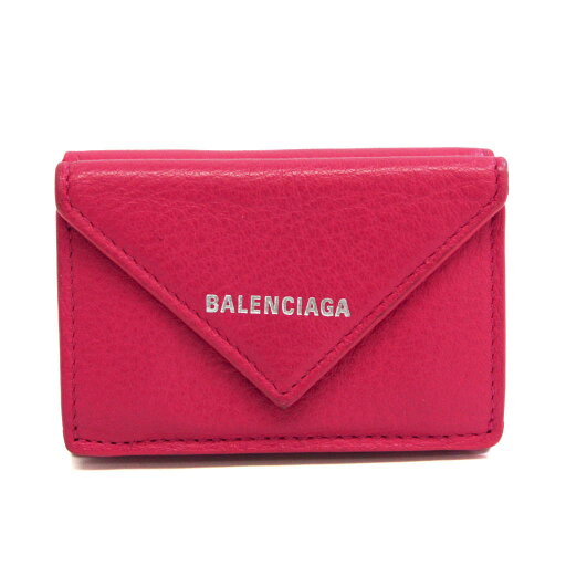バレンシアガ(Balenciaga) ペーパーミニ 391446 レディース レザー 財布(三つ折り) ピンク 【中古】 バレンシアガ(Balenciaga) ペーパーミニ 391446 レディース レザー 財布(三つ折り) ピンク 【中古】
