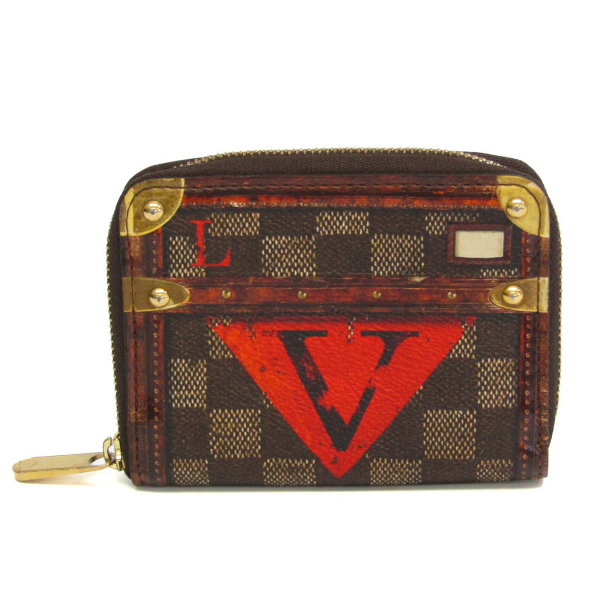 ルイ ヴィトン(Louis Vuitton) ダミエ ジッピーコインパース トランクタイム 伊勢丹ポップアップストア限定 M52745 メンズ,レディース ダミエキャンバス 小銭入れ コインケース エベヌ,レッド【中古】